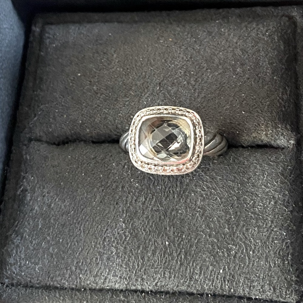 Size 6 David Yurman prasiolite and diamond ring